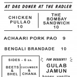 Menu – Bombay Breakdown at the Radler